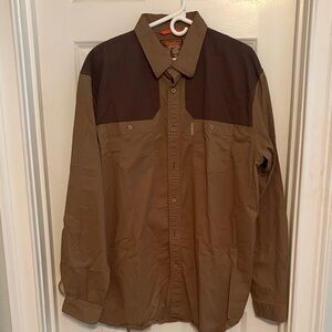 Men's Two-Tone Brown Casual Button Down Shirt